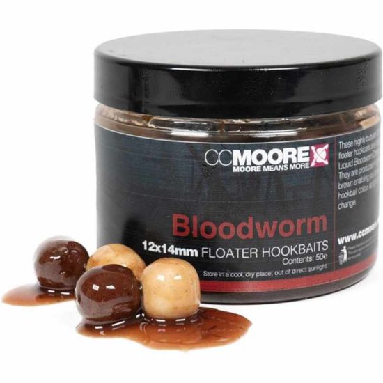 Picture of CC Moore Bloodworm Floater Hookbaits 12x14mm Bloodworm