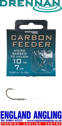 Picture of DRENNAN Carbon Feeder Microbarbed Hooks to Nylon 35cm (approx 14in)