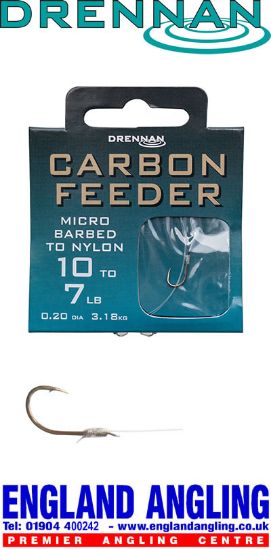 Picture of DRENNAN Carbon Feeder Microbarbed Hooks to Nylon 35cm (approx 14in)