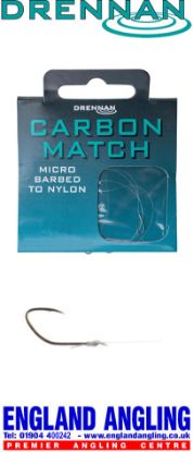 Picture of DRENNAN Carbon Match Microbarbed Hooks to Nylon 35cm (approx 14in)