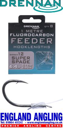 Picture of DRENNAN Fluorocarbon Feeder Hooklengths Super Spade (8 per pack)