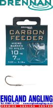 Picture of DRENNAN Carbon Feeder Microbarbed Hooks to Nylon 35cm (approx 14in) Sz 16 to 4lb