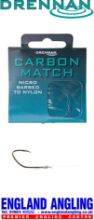 Picture of DRENNAN Carbon Match Microbarbed Hooks to Nylon 35cm (approx 14in) Sz 18 to 2lb
