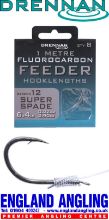 Picture of DRENNAN Fluorocarbon Feeder Hooklengths Super Spade (8 per pack) Sz12  Microbarbed 6.4lb  0.22mm