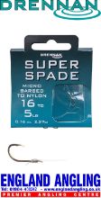 Picture of DRENNAN Super Spade Microbarbed Hooks to Nylon 35cm (approx 14in) Sz 16 to 5lb