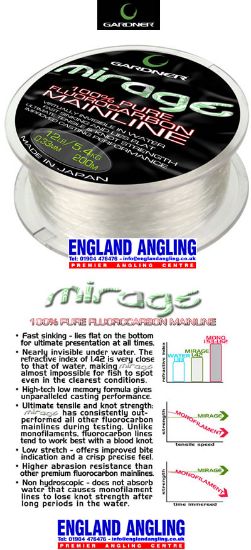 Picture of GARDNER Mirage 100m Spool 100% Fluorocarbon Mainline