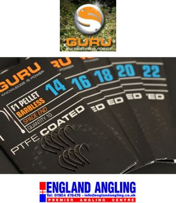 Picture of GURU F1 Pellet Hook PTFE Coated (Ten per pack, spade end, barbless)