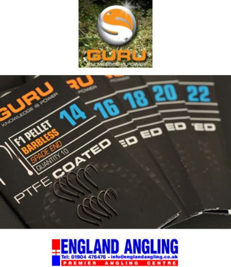 Picture of GURU F1 Pellet Hook PTFE Coated (Ten per pack, spade end, barbless)