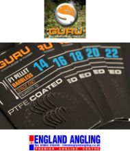 Picture of GURU F1 Pellet Hook PTFE Coated (Ten per pack, spade end, barbless) Hook size 18