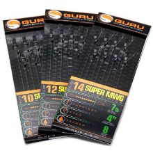Picture of Guru Super MWG Standard Hair Rigs SMWG (Barbless Eyed, 8 per pack) 4in Size 14 (0.17mm)