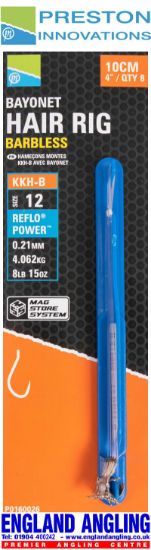 Picture of PRESTON KKH-B Bayonet Hair Rigs 4in (10cm) Barbless