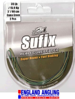 Picture of SUFIX Heavy Core Leaders (2 pack, 3ft 90cm 35LBS) Camo Green (THIS IS NOT LEADCORE) *SALE*