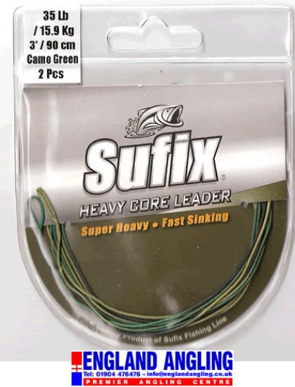 Picture of SUFIX Heavy Core Leaders (2 pack, 3ft 90cm 35LBS) Camo Green (THIS IS NOT LEADCORE) *SALE*