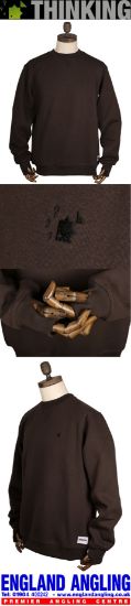 Picture of THINKING ANGLERS Crew Neck Jumper OLIVE