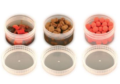 Picture of FOX Mini Bait Tubs Pots , Glug Pots (Half Size) Clear x 6