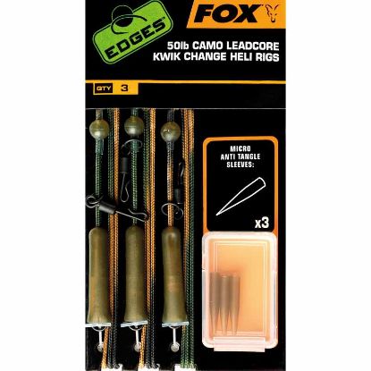 Picture of FOX Camo Leadcore Heli Rigs (3 per pack, 75cm 50lbs)
