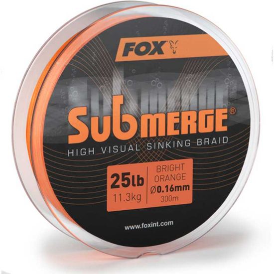 Picture of FOX Submerge Bright Orange Sinking Braid 300m 0.16mm 25lb/11.3kgs *SALE*