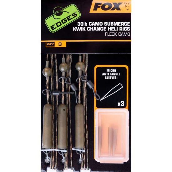 Picture of FOX Edges Camo Submerge Kwick Change Leaders (3 per pack, lead-free) 40lbs *SALE*