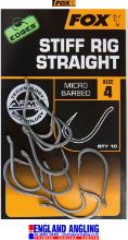 Picture of FOX Edges Armapoint Hooks - Stiff Rig Straight Point (10 per pack) Barbed Sz 8