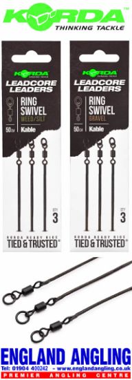 Picture of KORDA Kable Leadcore Leader 50cm RING SWIVEL