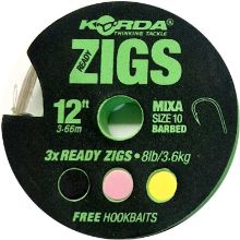 Picture of KORDA Ready Zigs (3 per pack) 12ft Sz 10 Barbed