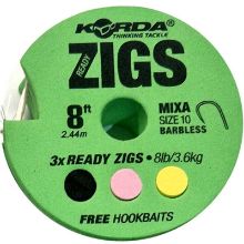 Picture of KORDA Ready Zigs (3 per pack) 8ft Sz 10 Barbless