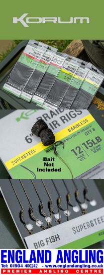 Picture of KORUM Big Fish Braided Hair Rigs 6in (8 per pack)