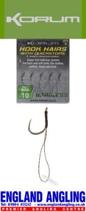 Picture of KORUM Hook Hairs With Quickstops (5 Per Pack, Barbless)
