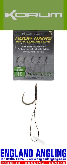 Picture of KORUM Hook Hairs With Quickstops (5 Per Pack, Barbless)