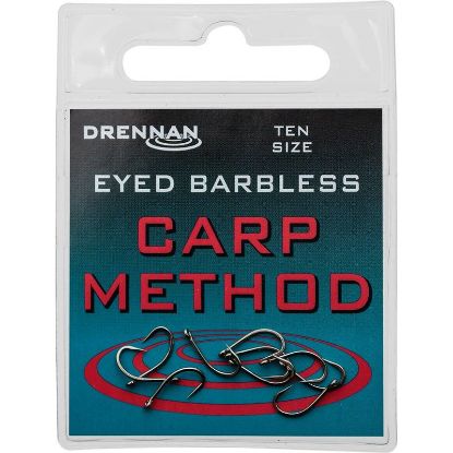 Picture of DRENNAN Carp Method Barbless Hooks Eyed (10 per pack)