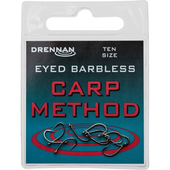 Picture of DRENNAN Carp Method Barbless Hooks Eyed (10 per pack)