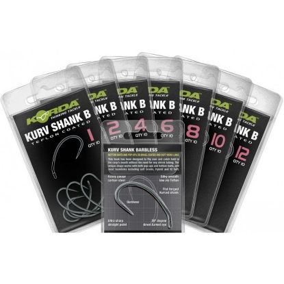 Picture of KORDA Kurv Shank Hooks Barbless (10 per pack)
