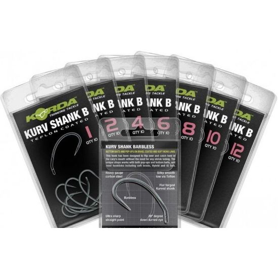 Picture of KORDA Kurv Shank Hooks Barbless (10 per pack)