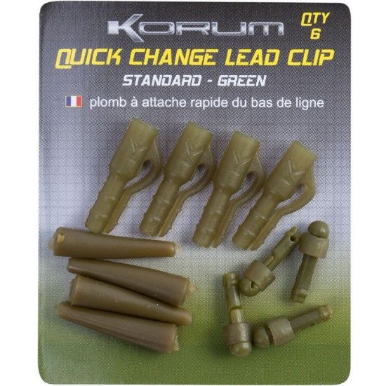 Picture of KORUM Quick Change Lead Clips (6 per pack) Green *SALE*