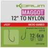Picture of KORUM Xpert Maggot Hooks to Nylon 15cm