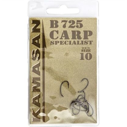 Picture of KAMASAN B725 Barbed Specialist Curved Shank Carp Hooks Size 10 Barbed *SALE*