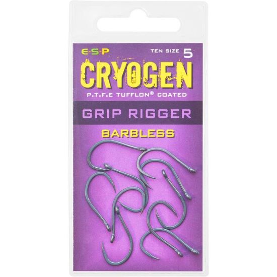 Picture of ESP Cryogen Grip Rigger Hooks Barbless size 5