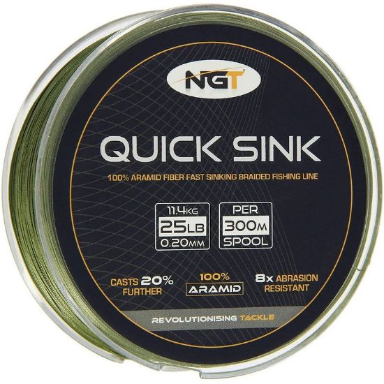 Picture of NGT Moss Green Quick Sink Braid 25lb 0.23mm (300m)