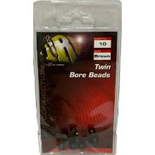 Picture of JRC Connection Twin Bore Beads (10 per pack) Brown *SALE*