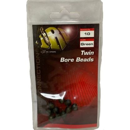 Picture of JRC Connection Twin Bore Beads (10 per pack) Green *SALE*