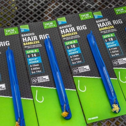 Picture of PRESTON GPM-B Banded Hair Rigs 4in/10cm Barbless
